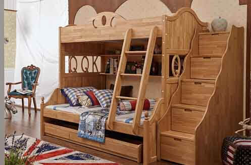 Những mẫu giường tầng gỗ tự nhiên cho bé mới nhất 2018