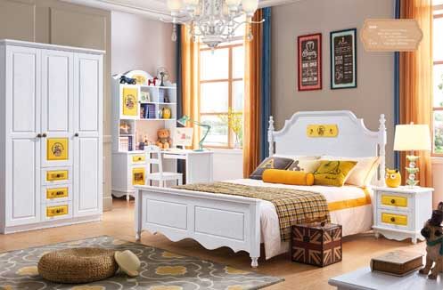 Phòng ngủ cho bé gái màu cam rực rỡ JY603