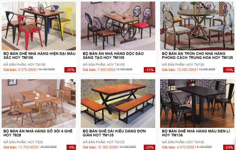Địa chỉ mua bàn ghế nhà hàng giá rẻ nhất tại Hà Nội