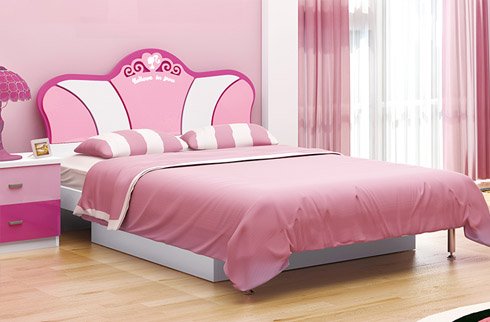 Giường ngủ trẻ em 1m2 màu hồng 2