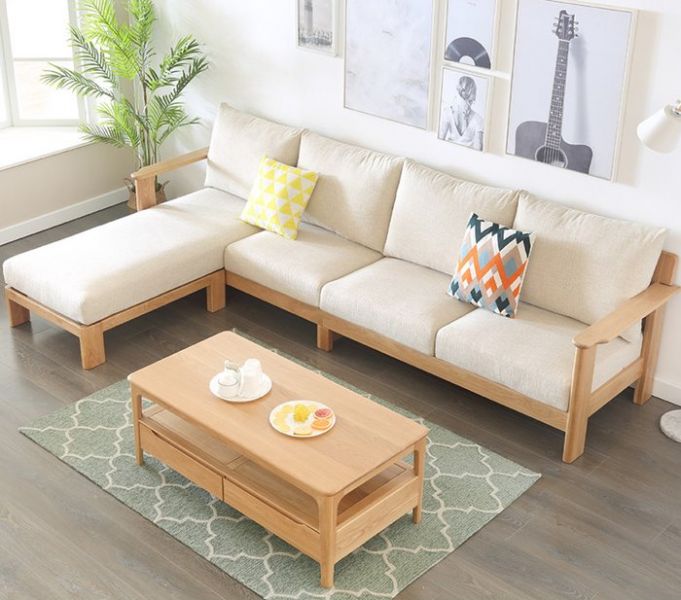 Mẫu sofa gỗ phòng khách hiện đại giá 10 - 15 triệu