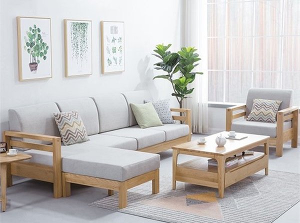 Mẫu sofa gỗ thiết kế hình chữ L