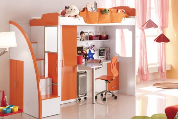 Giường tầng cho bé gái thiết kế đa năng