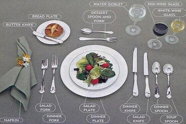 Sự khác biệt giữa cách set up bàn ăn kiểu Âu và kiểu Á