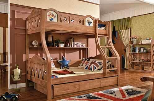 Giường tầng trẻ em gỗ tự nhiên