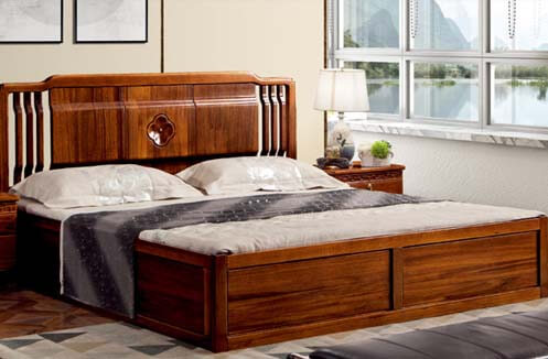 Giường ngủ gỗ tự nhiên kiểu dáng sang trọng