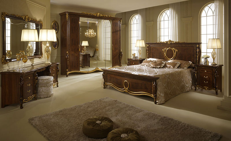 Giường tân cổ điển gỗ gõ đỏ