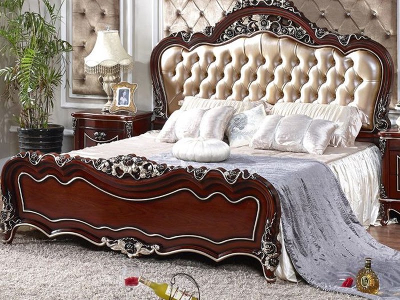 Giường tân cổ điển gỗ gõ đỏ