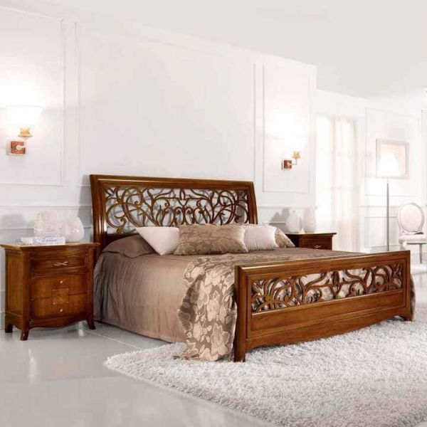 Giường tân cổ điển gỗ sồi