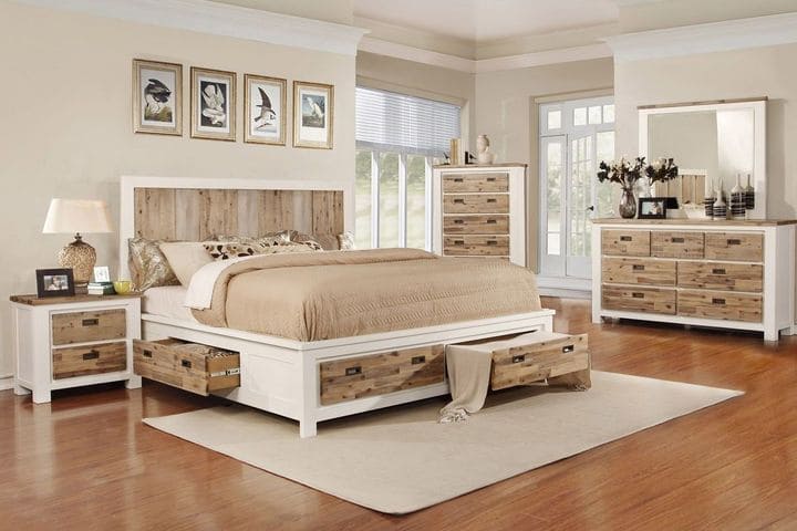 Giường ngủ tân cổ điển gỗ tự nhiên