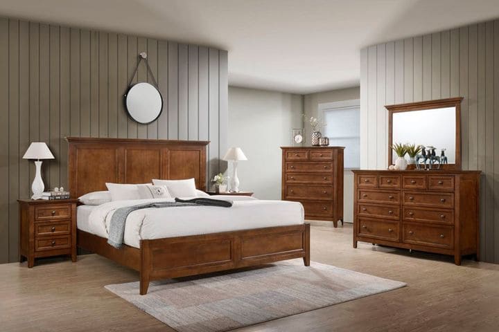 Giường ngủ tân cổ điển gỗ tự nhiên