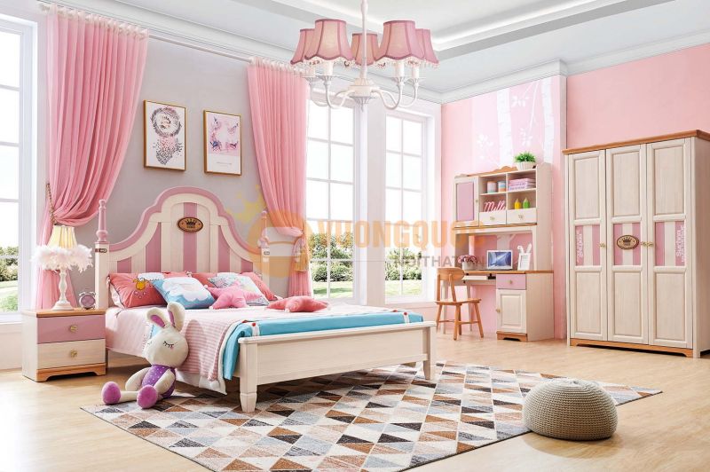 Phòng ngủ châu Âu dành cho bé gái