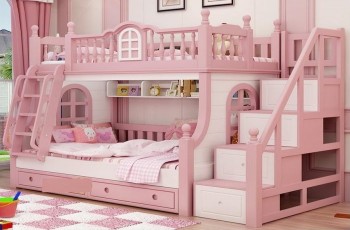 Ngất ngây với 7+ mẫu giường tầng cho bé gái màu hồng đẹp mê ly