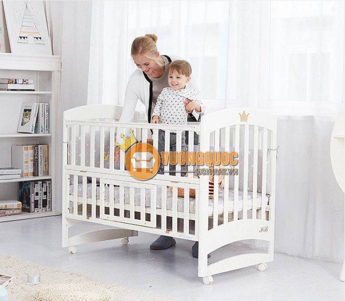 Giường cũi đa năng cho bé phong cách Hàn Quốc HP-800