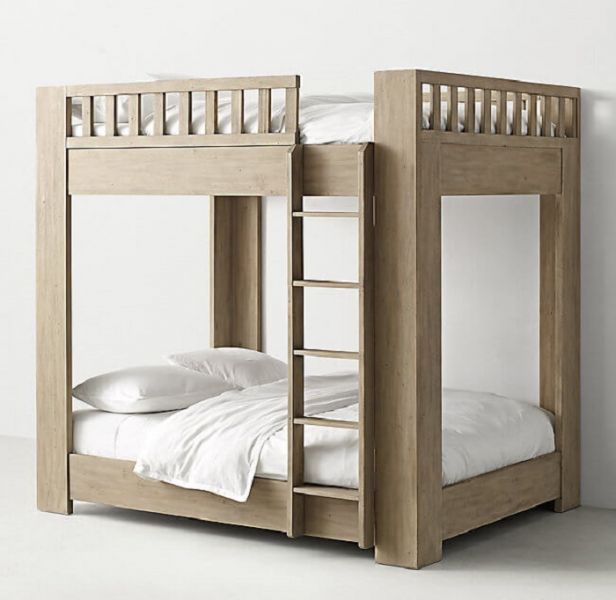 Mẫu giường tầng 1m6x2m bằng gỗ tự nhiên