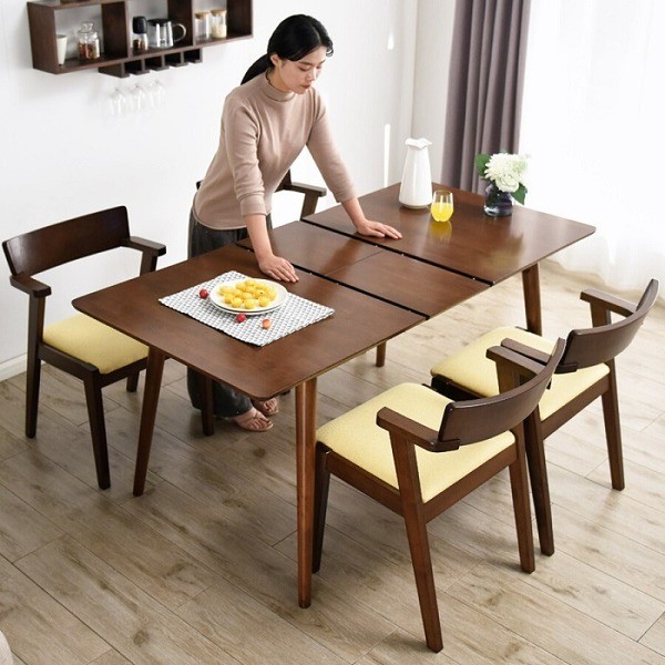 Mẫu bàn ăn hình chữ nhật thay đổi diện tích