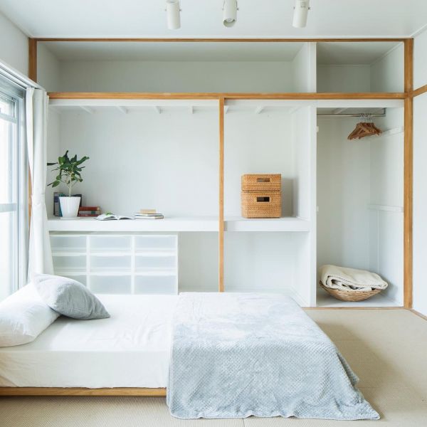 Phòng ngủ đơn giản kiểu Nhật ưu tiên chất liệu tự nhiên