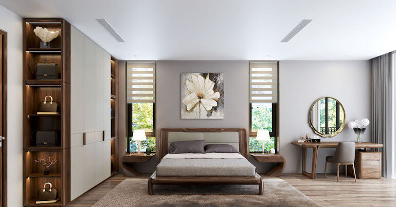 Thiết kế nội thất phòng ngủ đẹp cho ngôi nhà hiện đại đơn giản 