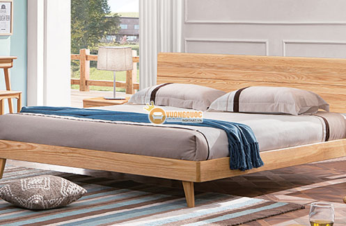 Giường ngủ phong cách hiện đại sử dụng chất liệu gỗ công nghiệp 