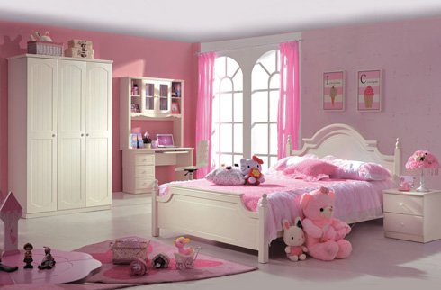 Thiết kế phòng công chúa màu hồng đơn giản 
