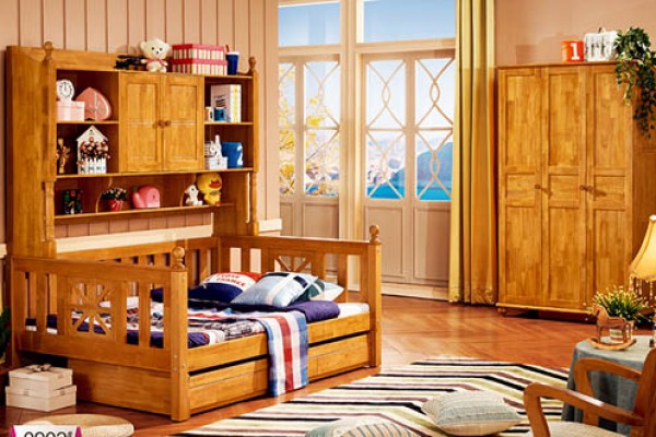 Giường tầng bé trai kết hợp tủ đồ LSL0902 bằng gỗ giá rẻ