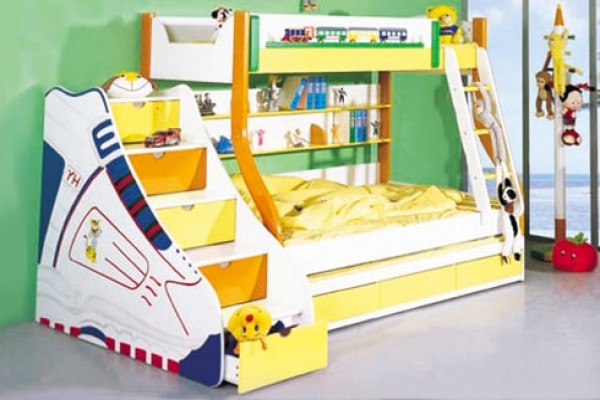 Giường 3 tầng gỗ cho bé gái BABY 09AG đạt chuẩn Châu Âu