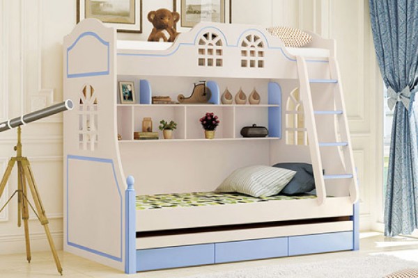 Giường tầng trẻ em họa tiết tinh tế HHM989A giá rẻ chất lượng